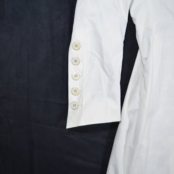 Tahari white trench coat, water resistant mod trench jacket, buttons, pockets M - Picture 6 of 16